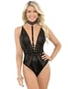 Additional BLACK view of product TALK DIRTY HARNESS TEDDY with color code BK