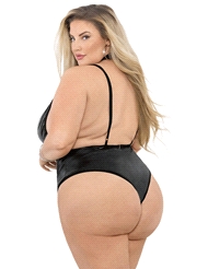 Alternate back view of TALK DIRTY PLUS SIZE HARNESS TEDDY