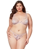 Additional LAVENDER view of product HOUSE OF HEARTS PLUS SIZE DEMI CUP BRA AND THONG with color code LV