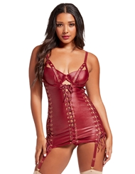 Additional  view of product MIDNIGHT LOVE VEGAN LEATHER CHEMISE with color code WN