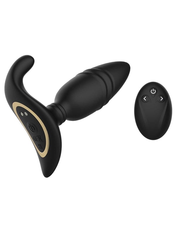 Anal Affair Thrusting Plug With Taint Tickler ALT1 view Color: BK