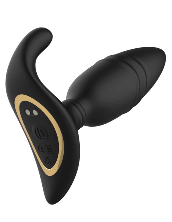 Anal Affair Thrusting Plug With Taint Tickler ALT2 view Color: BK