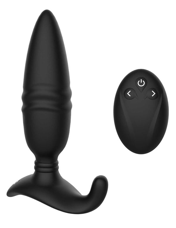 Anal Affair Thrusting Plug With Taint Tickler default view Color: BK