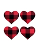 Additional RED/BLACK view of product PASTEASE BUFFALO PLAID HEART PASTIES with color code RB