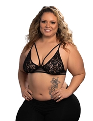 Front view of KIXIES SIGNATURE PLUS SIZE WATERFALL BRALETTE