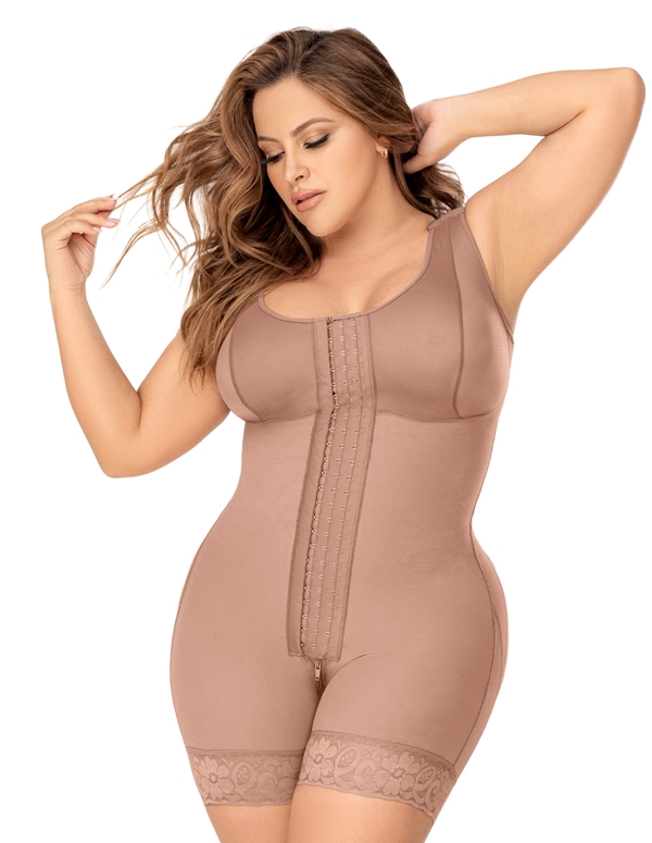 High Back And Mid Leg Shapewear With Bra ALT4 view Color: MCA