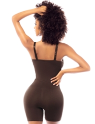 Alternate back view of LOW COMPRESSION SEAMLESS FULL BODYSUIT - COCOA