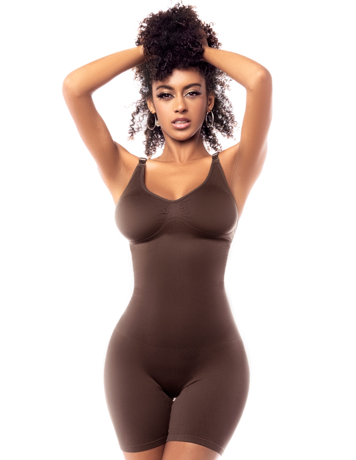 alternate image for Low Compression Seamless Full Bodysuit - Cocoa