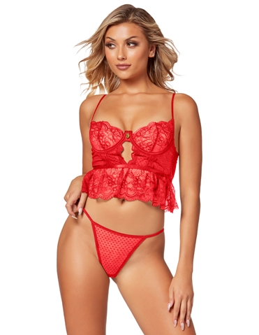 THE TEMPTRESS RED CAMIDOLL AND PANTY SET - 11482-RED-06000