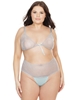 Additional BLUE view of product DELICATE LACE PLUS SIZE BRA AND HIGH WAIST PANTY with color code BL