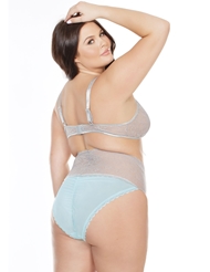 Alternate back view of DELICATE LACE PLUS SIZE BRA AND HIGH WAIST PANTY