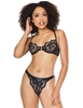 Additional BLACK view of product SEDUCTIVE LACE BRA AND PANTY SET with color code BK