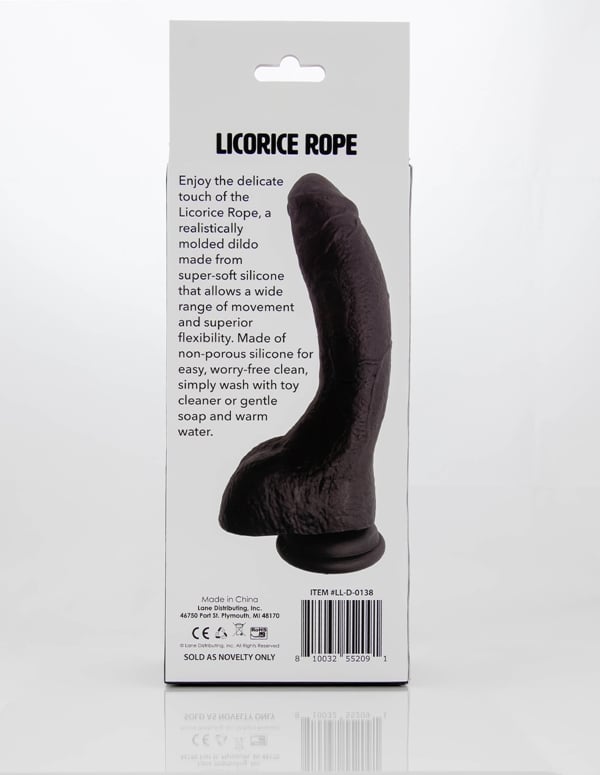 Never Lonely Licorice Rope Dildo 8.25 Inch ALT6 view Color: BK