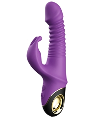 Front view of ZODIAC FOR LOVERS THRUSTING ROTATING RABBIT VIBRATOR