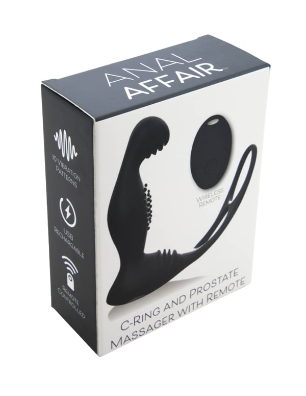 Anal Affair - C-Ring And Prostate Massager W/Remote ALT1 view Color: BK