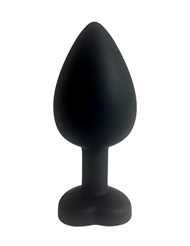 Alternate front view of BOOTY BUDDIES SILICONE HEART JEWEL ANAL PLUG