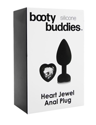 Additional ALT3 view of product BOOTY BUDDIES SILICONE HEART JEWEL ANAL PLUG with color code BK