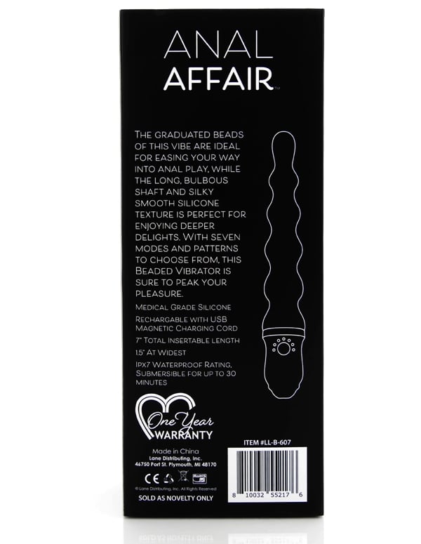Anal Affair - Beaded Vibrator ALT3 view Color: BK