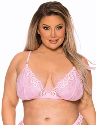 Additional  view of product ASTER LACE SOFT CUP PLUS SIZE BRALETTE with color code PK