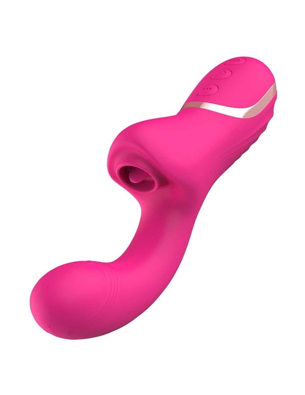 Playtime Clit Kisser Dual Stim Vibrator With Tongue ALT1 view Color: PK