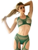 Additional GREEN view of product KILLER LEGS FISHNET CROP AND GARTERHOSE with color code GR