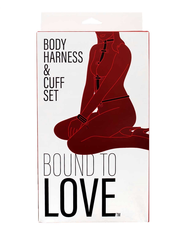 BOUND TO LOVE - BODY HARNESS & CUFF SET ALT2 view Color: BK