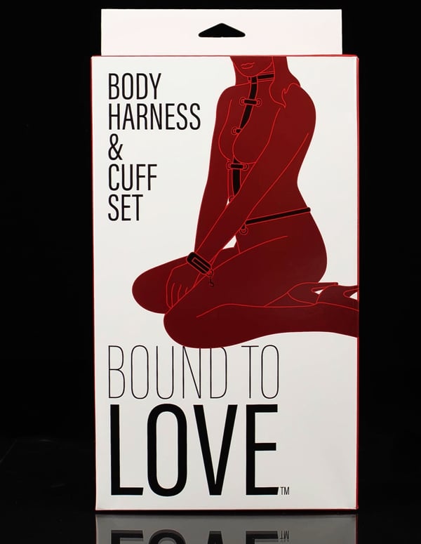 Bound To Love Body Harness & Cuff Set ALT2 view Color: BK