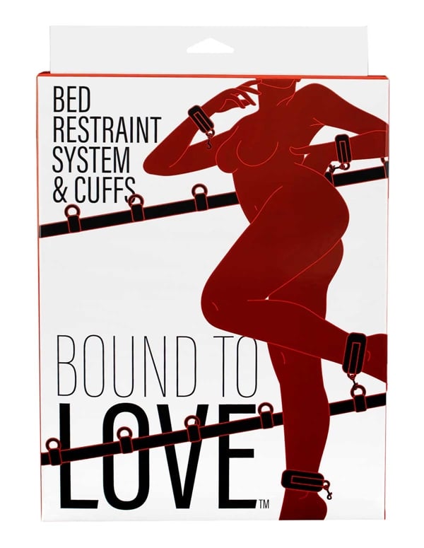 Bound To Love - Bed Restraint System & Cuffs ALT2 view Color: BK