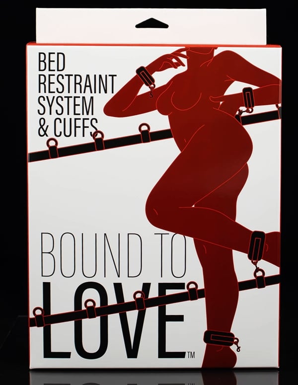 Bound To Love Bed Restraint System & Cuffs ALT2 view Color: BK