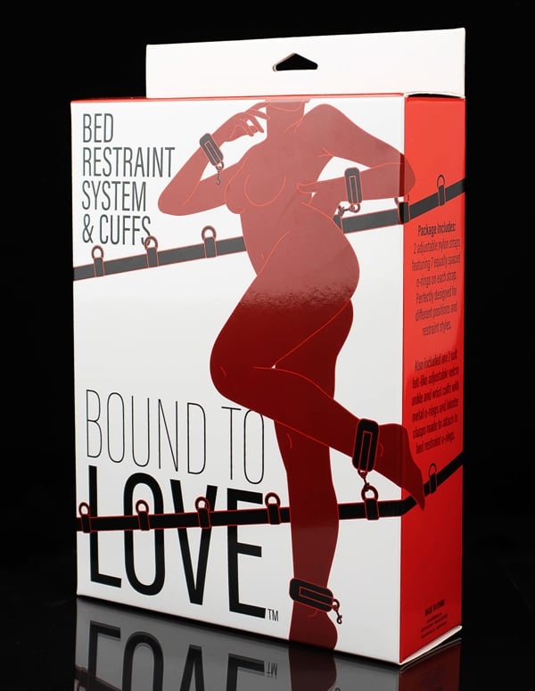 Bound To Love Bed Restraint System & Cuffs ALT4 view Color: BK