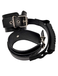 Alternate front view of BOUND TO LOVE BUCKLE CUFFS WITH HANDLE