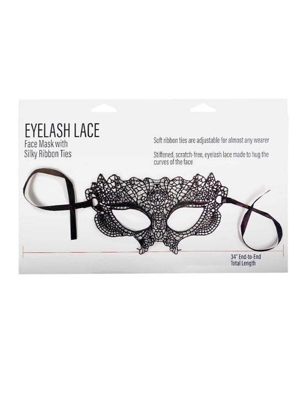 Bound To Love - Selena Black Lace Eye Mask ALT3 view Color: BK