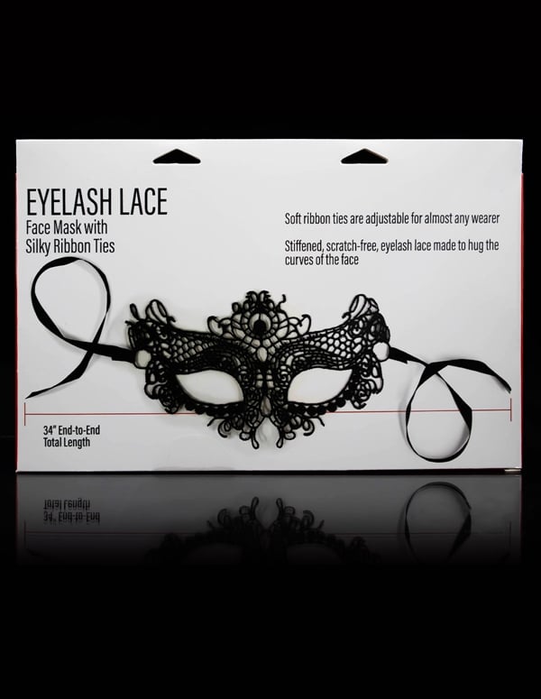 Bound To Love Lilith Black Lace Eye Mask ALT3 view Color: BK
