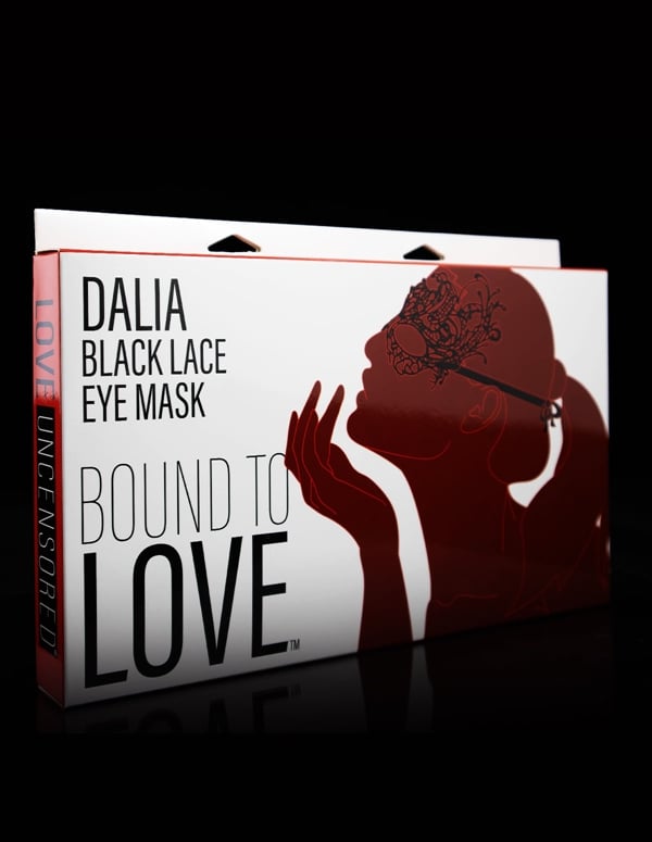 Bound To Love Dalia Black Lace Eye Mask ALT2 view Color: BK