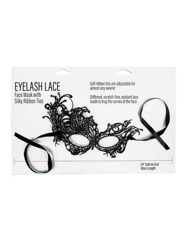 Bound To Love - Dalia Black Lace Eye Mask ALT3 view Color: BK