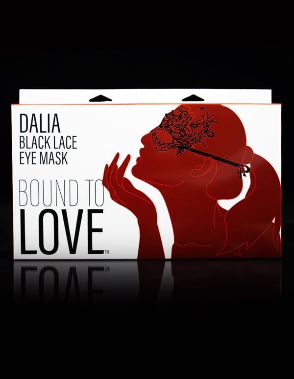 Bound To Love Dalia Black Lace Eye Mask ALT3 view Color: BK