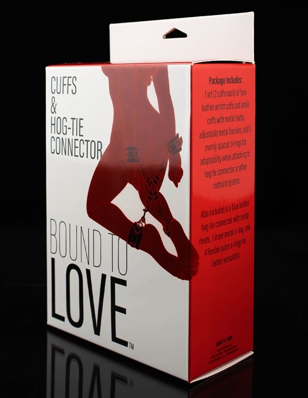 Bound To Love Cuffs & Hog-Tie Connector ALT3 view Color: BK