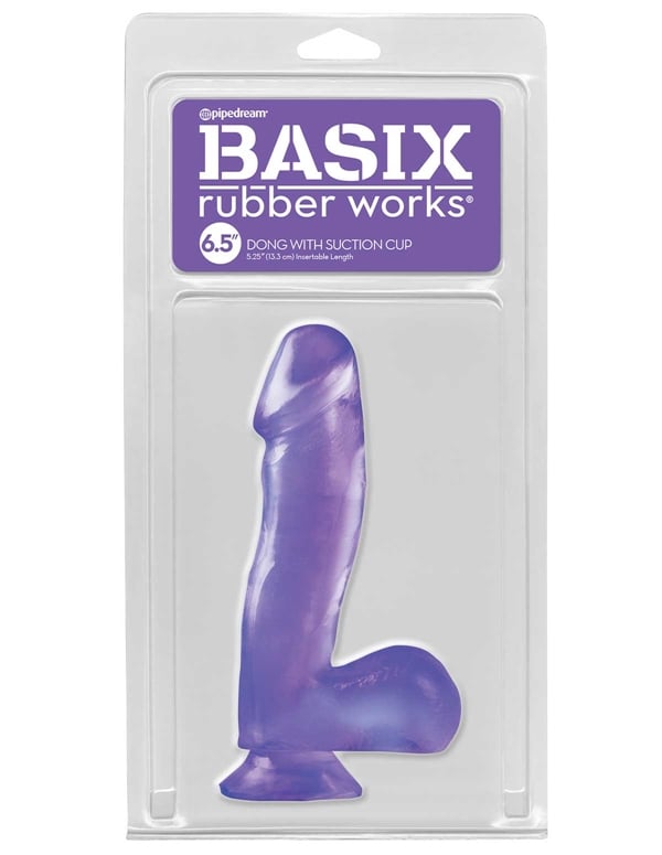 Basix Rubber Works 6.5 Inch Dong With Suction ALT1 view Color: PR