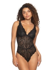 Front view of LUX LACE TEDDY