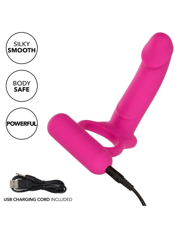 SILICONE RECHARGEABLE DOUBLE DIVER C-RING ALT5 view Color: PK