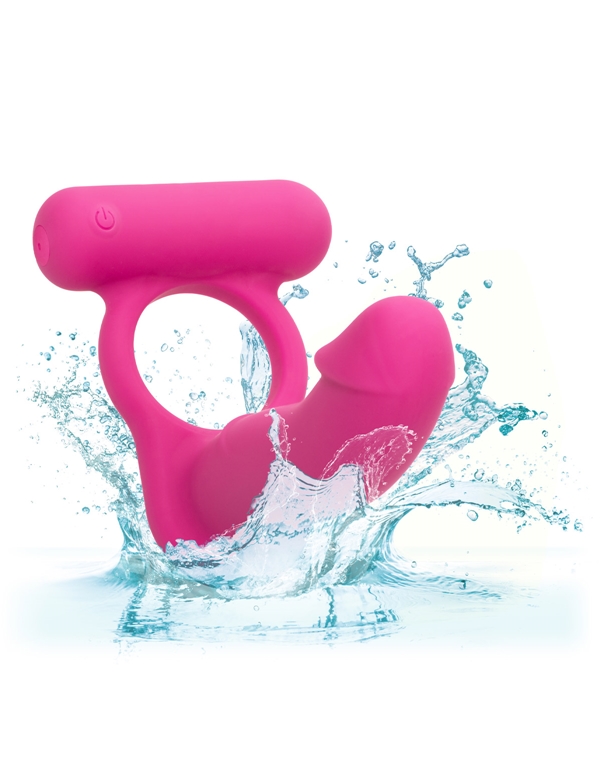 SILICONE RECHARGEABLE DOUBLE DIVER C-RING ALT7 view Color: PK