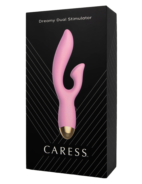 Caress Dreamy Dual Stimulator Vibrator ALT4 view Color: PK