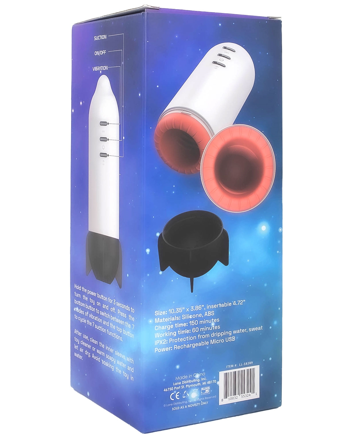 ROCKET MAN SUCKING AND VIBRATING MASTURBATOR - LL-58289-03292 | Lover's Lane