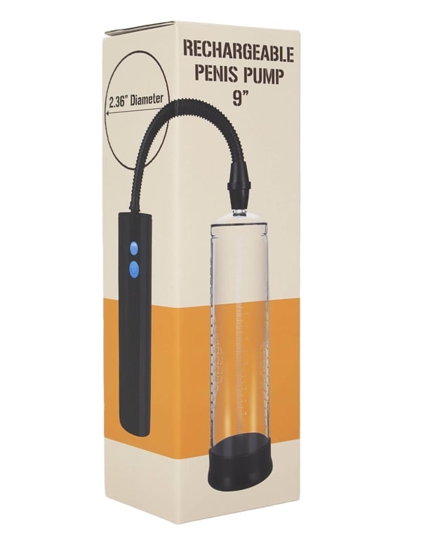 Think Bigger 9 Inch Rechargeable Penis Pump ALT4 view Color: CKB