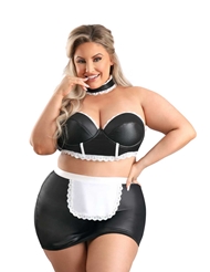 Front view of 5-STAR SERVICE WETLOOK PLUS SIZE MAID