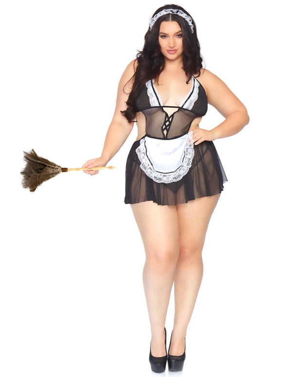 3Pc Fantasy French Maid ALT2 view Color: BW