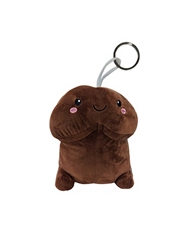 Front view of DARK PENIS PLUSHIE WITH KEY RING LOOP