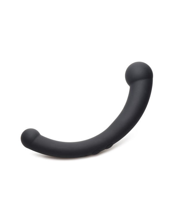 MASTER SERIES 10X VIBRA-CRESCENT DUAL ENDED DILDO ALT3 view Color: BK