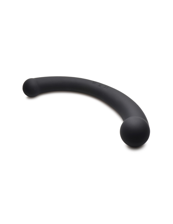 MASTER SERIES 10X VIBRA-CRESCENT DUAL ENDED DILDO ALT4 view Color: BK