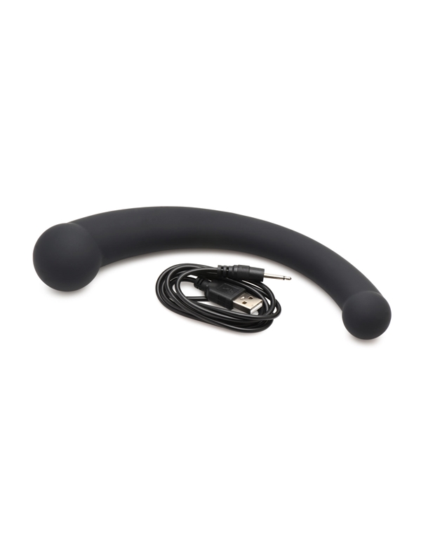 MASTER SERIES 10X VIBRA-CRESCENT DUAL ENDED DILDO ALT6 view Color: BK